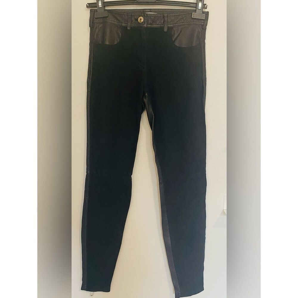 GIVENCHY SKINNY BLACK NAPPA LAMBSKIN LEATHER PANTS   AUTHENTIC size 36